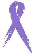 purple Cancer Ribbon at white background