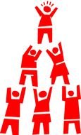 clipart of red shapes of people