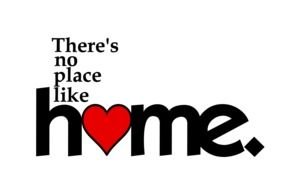 Theres No Place Like Home text drawing