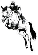 Horse Jumping man Drawing