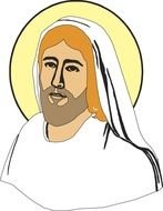 portrait of Jesus in white clothing
