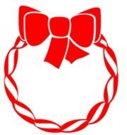 clipart of red Christmas wreath