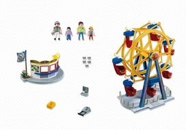 family in Amusement Park with Ferris Wheel, set of toys