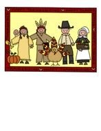 Thanksgiving people Clip Art drawing