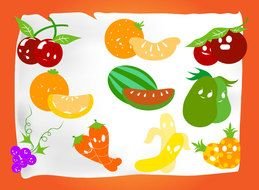 Ä°llustration of Cute Cartoon Food