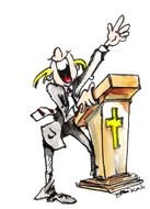 Man Preaching drawing