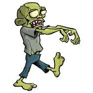 running zombie on a white background