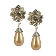 Crystal And Pearl Clip On Earrings