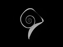 silver spiral on a black background