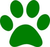 Green Paw Print Clip Art N4
