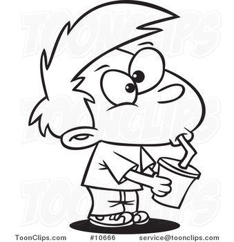 Black And White Cartoon Boy