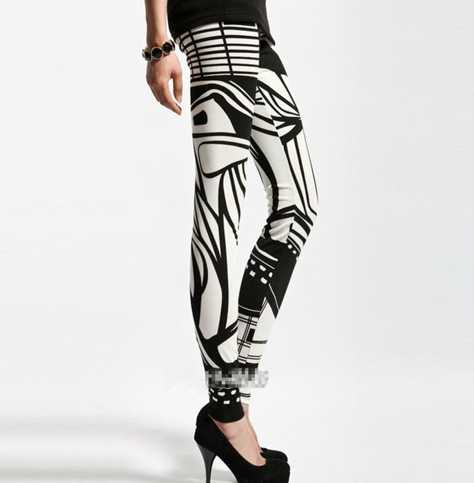 Black And White Art Leggings R eacutef eacuterence ACCLEG085