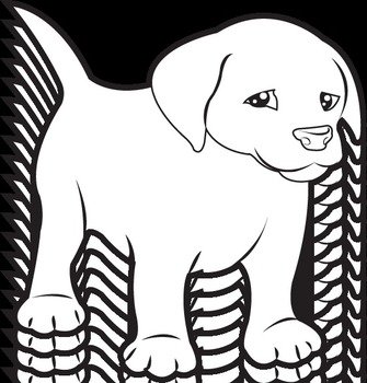 Black And White Puppy Clip Art N3