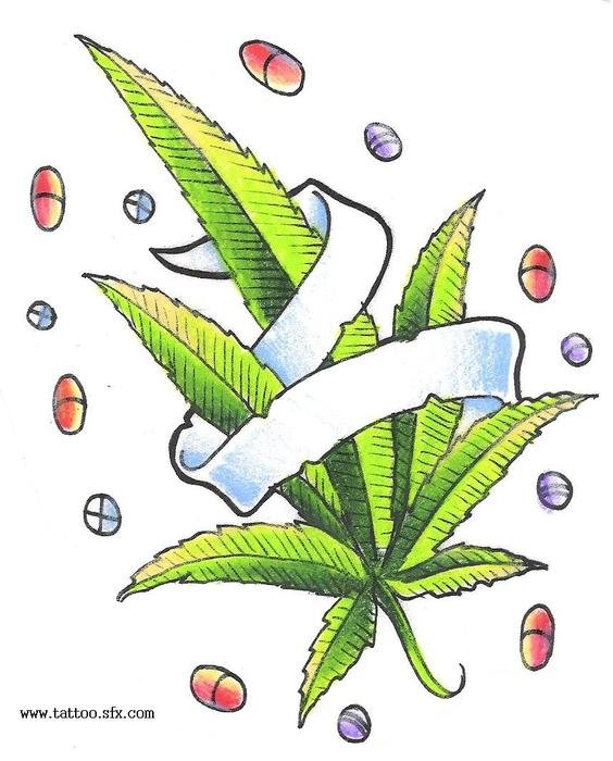 Weed Leaf Drawings N2