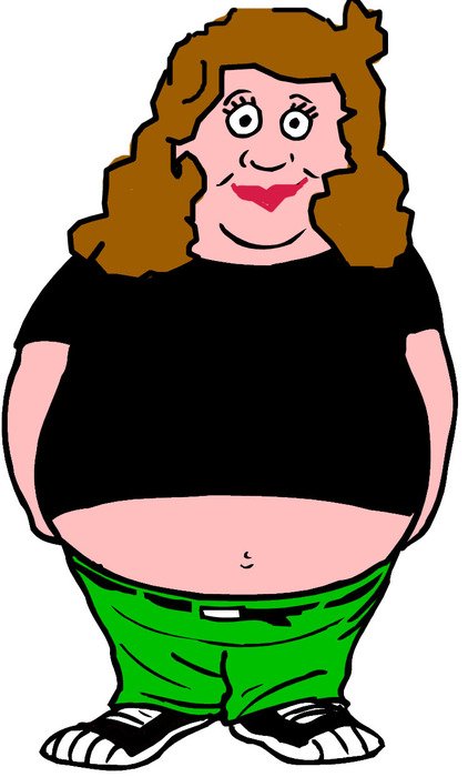 drawing of a fat woman