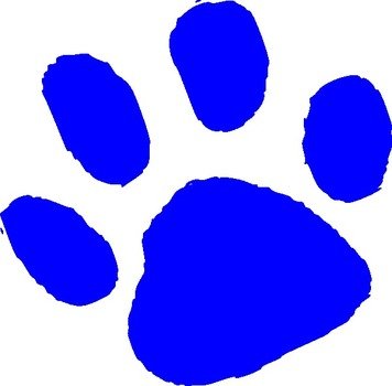 Blue Tiger Paw Print Clip Art