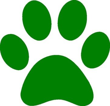 Green Paw Print Clip Art N3
