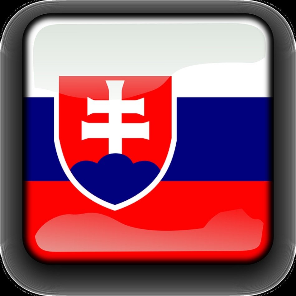 Slovakia Flag Country Nationality Square Button