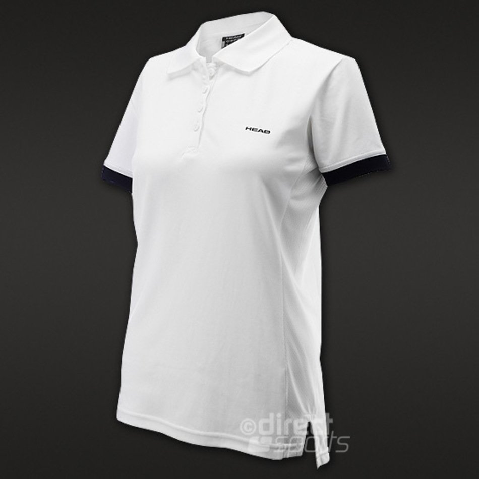 Polo Shirt White Black Large In Stock Head Ita Womens