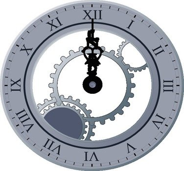 Midnight Clock Clip Art N2