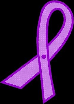 Purple Cancer Ribbons Clip Art N2