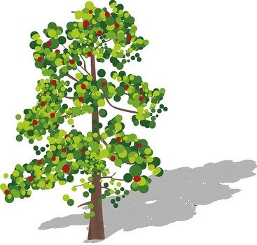 Green Leaves With Red Fruit Tree
