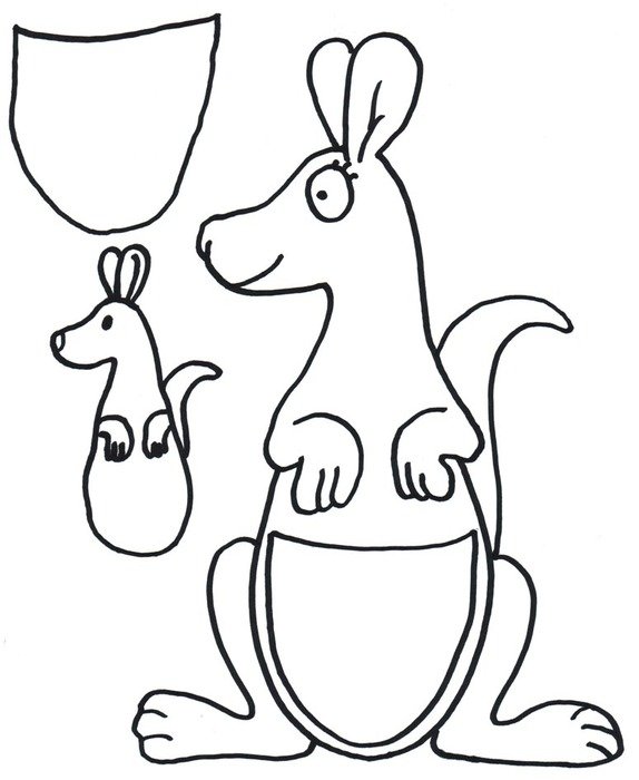 painted parts of paper kangaroo