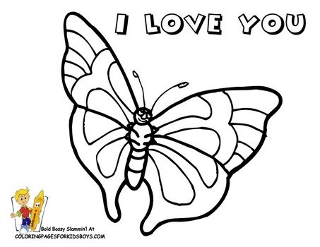 Valentine Butterfly Coloring Pages