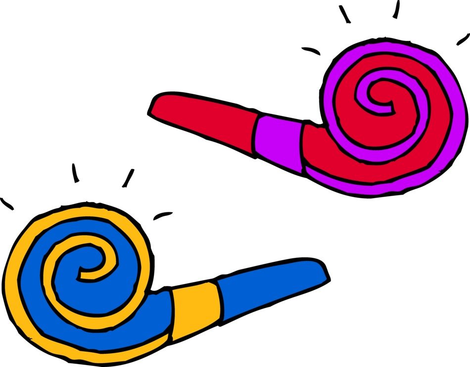colored Party Horn Clipart