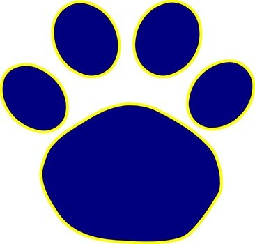 Blue Paw Print Clip Art N3