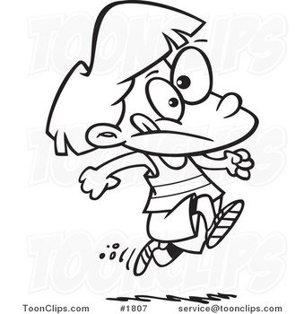 Cartoon Girl Running Track N3