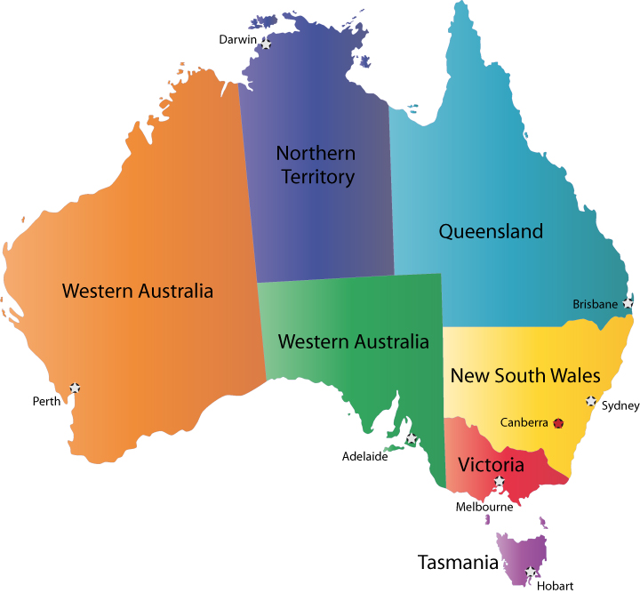 Most australians. Штаты и территории Австралии на карте. Штаты Австралии на карте. Штаты Австралии на карте на английском. Деление Австралии на штаты.