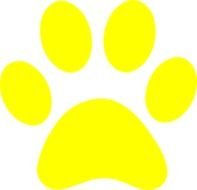 Yellow Paw Print Clip Art