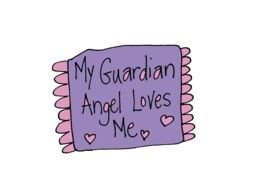 Clip art of pink angel sign