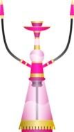 painted pink hookah on a white background