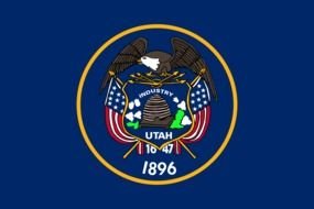 Utah State Flag on Dark Background