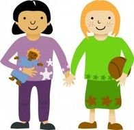 Two Girl Friends Clip Art N10