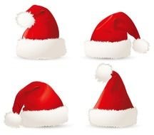 4 Santa Hats clipart