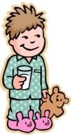 Clip art of Boy is in Pajamas