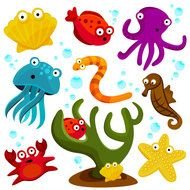 Cartoon Sea Creatures Clip Art N3
