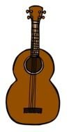 drawing of a guitar on a white background