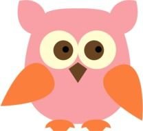 pink owl as a graphic image