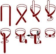 drawings of the stages of tying a tie