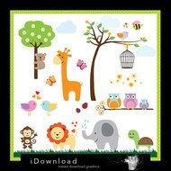 Cute Baby Shower Animal Clip Art