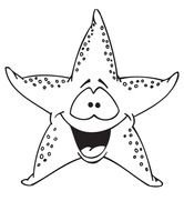 Black And White Starfish face drawing