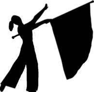 Silhouette of the person with the flag clipart
