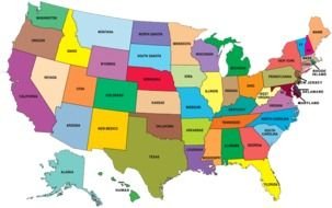 clipart of Big map of The States in The USA