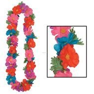 multi-colored wreath of tropical flowers