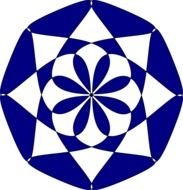 blue andd white Rounded Star, pattern