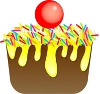 Cupcake with bright frosting
